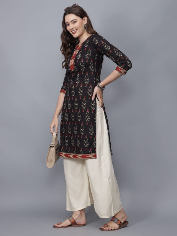 Women's Pure Cotton Kurta (Black) -Etraana.com