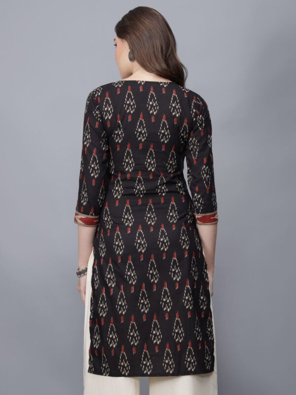 Women's Pure Cotton Kurta (Black) -Etraana.com