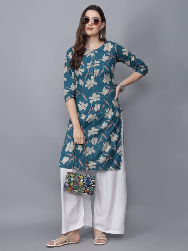 Women Floral Print Pure Cotton Kurta - Etraana