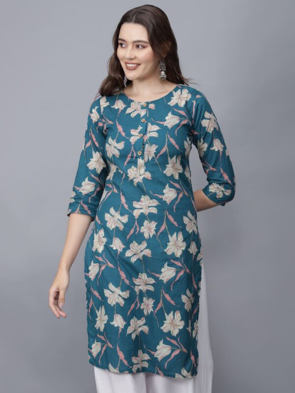 Women Floral Print Pure Cotton Kurta - Etraana