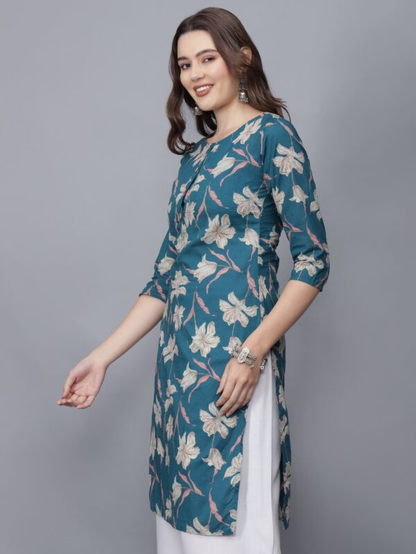 Women Floral Print Pure Cotton Kurta - Etraana