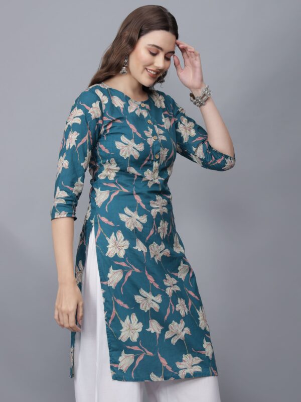 Women Floral Print Pure Cotton Kurta - Etraana