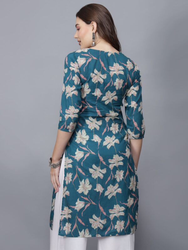 Women Floral Print Pure Cotton Kurta - Etraana