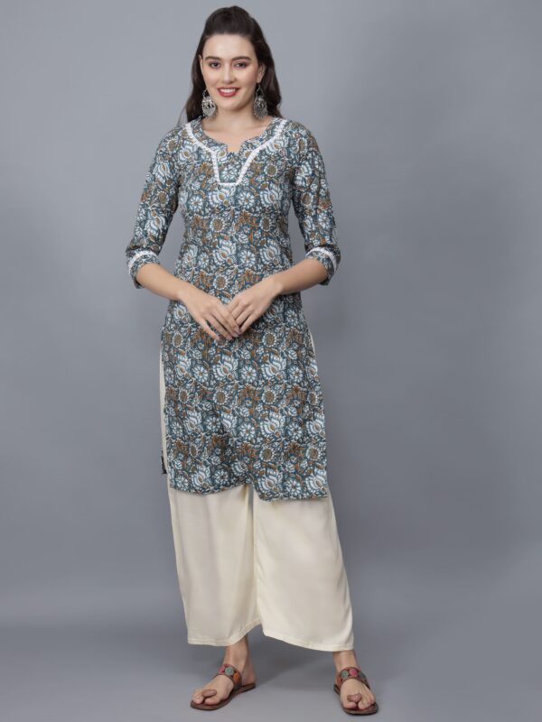 Women's Printed Pure Cotton Straight Kurta- etraana.com