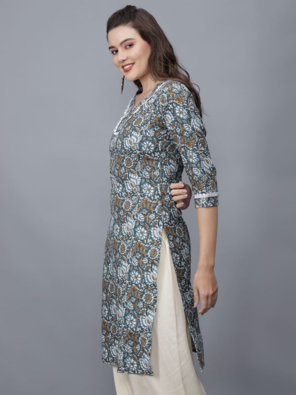 Women's Printed Pure Cotton Straight Kurta- etraana.com