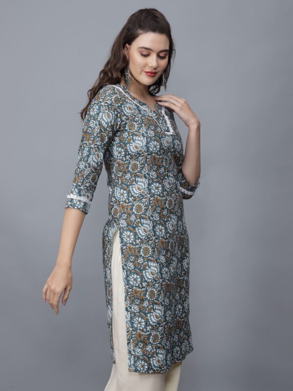 Women's Printed Pure Cotton Straight Kurta- etraana.com