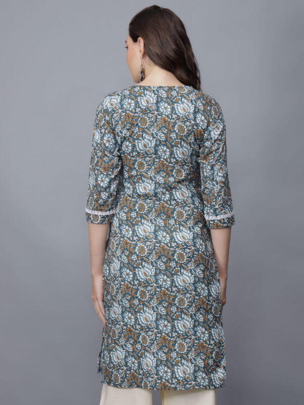 Women's Printed Pure Cotton Straight Kurta- etraana.com