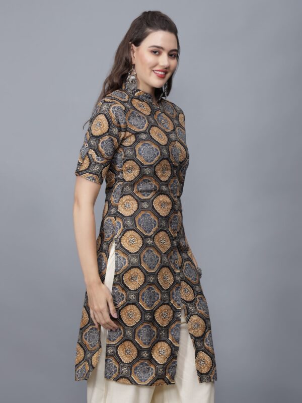 Women's Floral Print Cotton Kurta (multi-color)-etraana.com