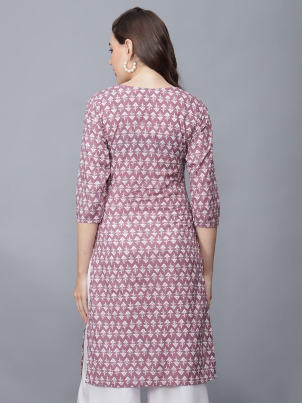 Women's Floral Print Pure Cotton Kurta (Purple) - Etraana.com