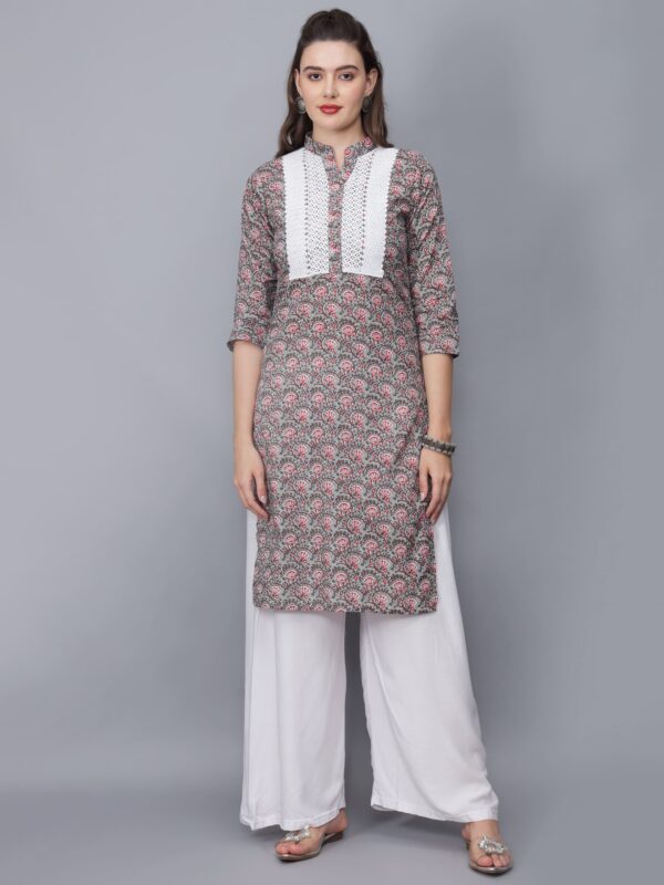 Women's Printed Pure Cotton Straight Kurta - Etraana.com