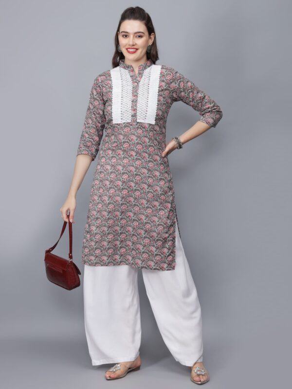 Women's Printed Pure Cotton Straight Kurta - Etraana.com