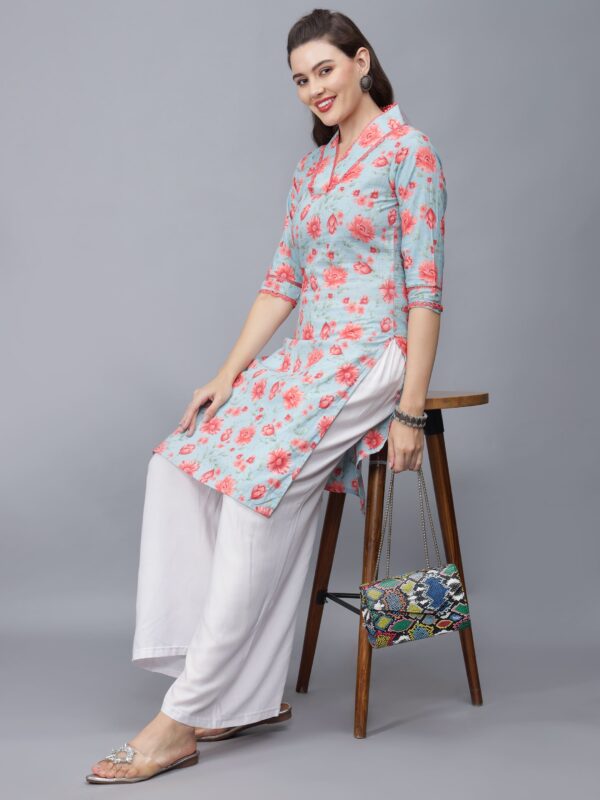 Women Floral Print Cotton A-line Kurta - Etrana