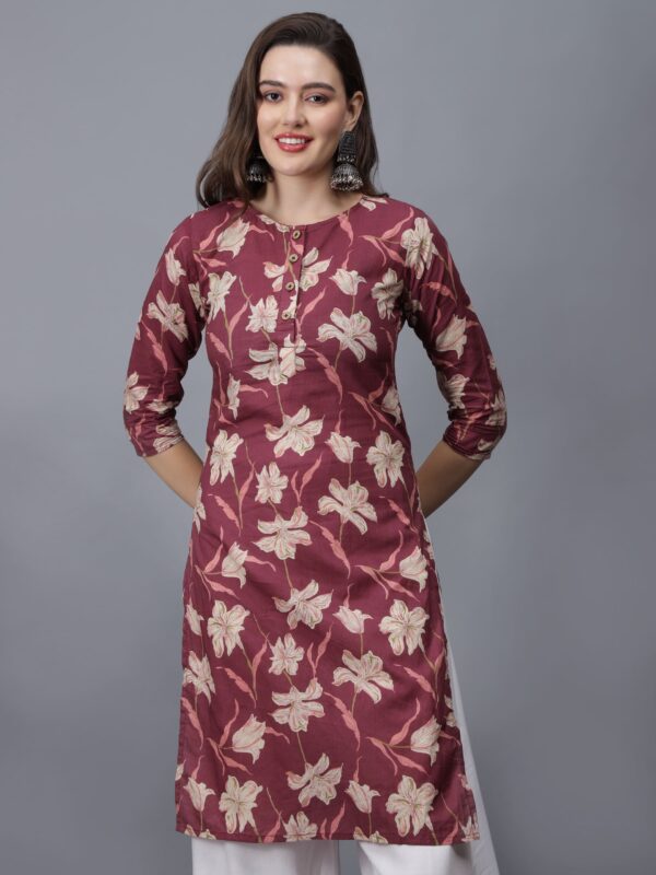 Women Floral Print Pure Cotton Kurta - Etraana