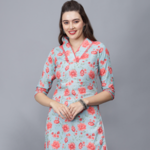 Women Floral Print Cotton A-line Kurta - Etrana