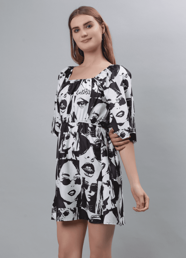 Black & White Twist-Back Dress - Etraana