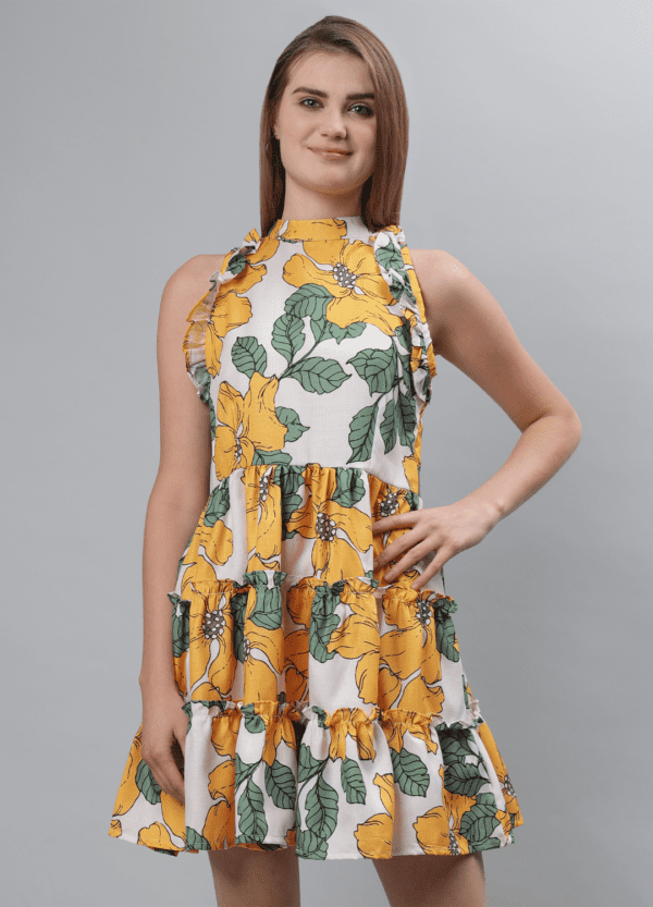 Women Yellow Color Midi Dress - Etraana