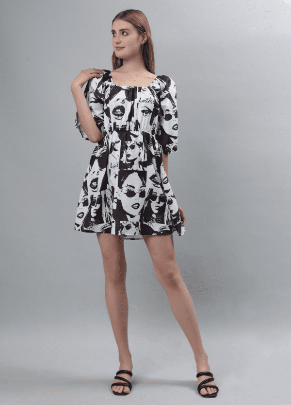 Black & White Twist-Back Dress - Etraana