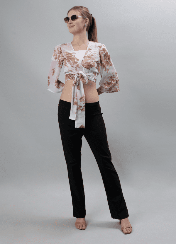 Elegant Brown Floral Women's Shrug - Etraana