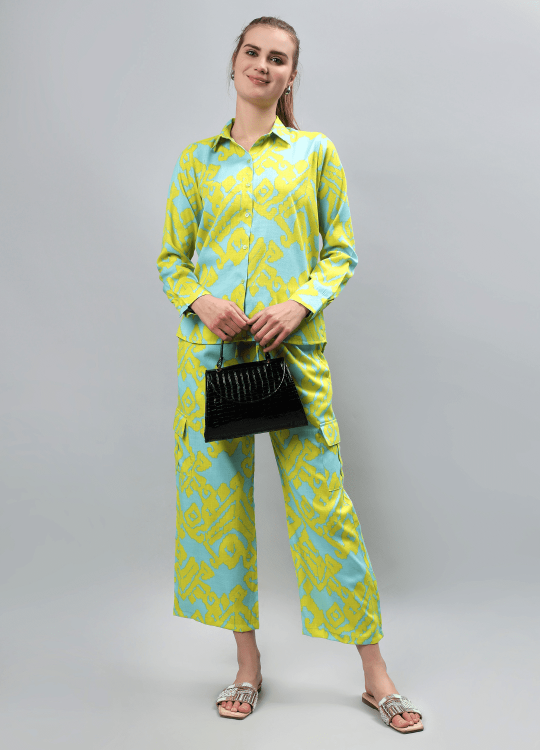 Refreshing Light Blue Women's Co-Ord Set - Etraana